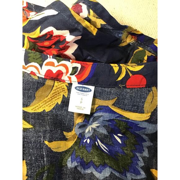 Old Navy Women Floral Long Sleeve Peasant Dress Sz. Small Blue NWT Boho Casual - Picture 9 of 11